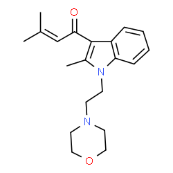ChemSpider 2D Image | 3-Methyl-1-{2-methyl-1-[2-(4-morpholinyl)ethyl]-1H-indol-3-yl}-2-buten-1-one | C20H26N2O2