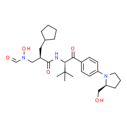 ChemSpider 2D Image | (2R)-3-Cyclopentyl-2-{[formyl(hydroxy)amino]methyl}-N-[(2S)-1-{4-[(2S)-2-(hydroxymethyl)-1-pyrrolidinyl]phenyl}-3,3-dimethyl-1-oxo-2-butanyl]propanamide | C27H41N3O5