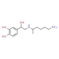 ChemSpider 2D Image | 4-{2-[(6-Amino-2-hexanyl)amino]-1-hydroxyethyl}-1,2-benzenediol | C14H24N2O3