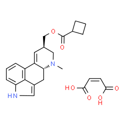ChemSpider 2D Image | [(8beta)-6-Methyl-9,10-didehydroergolin-8-yl]methyl cyclobutanecarboxylate (2Z)-2-butenedioate (1:1) | C25H28N2O6