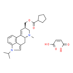 ChemSpider 2D Image | [(8beta)-1-Isopropyl-6-methyl-9,10-didehydroergolin-8-yl]methyl cyclopentanecarboxylate (2Z)-2-butenedioate (1:1) | C29H36N2O6