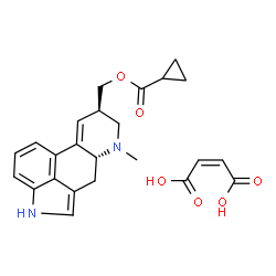 ChemSpider 2D Image | [(8beta)-6-Methyl-9,10-didehydroergolin-8-yl]methyl cyclopropanecarboxylate (2Z)-2-butenedioate (1:1) | C24H26N2O6
