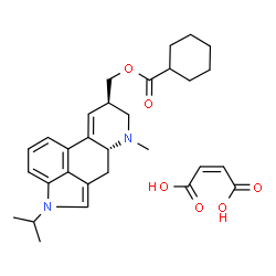 ChemSpider 2D Image | [(8beta)-1-Isopropyl-6-methyl-9,10-didehydroergolin-8-yl]methyl cyclohexanecarboxylate (2Z)-2-butenedioate (1:1) | C30H38N2O6