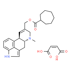 ChemSpider 2D Image | (6-Methyl-8,9-didehydroergolin-8-yl)methyl cycloheptanecarboxylate (2Z)-2-butenedioate (1:1) | C28H34N2O6