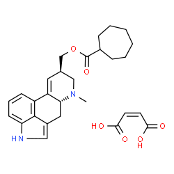 ChemSpider 2D Image | [(8beta)-6-Methyl-9,10-didehydroergolin-8-yl]methyl cycloheptanecarboxylate (2Z)-2-butenedioate (1:1) | C28H34N2O6