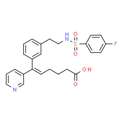 ChemSpider 2D Image | (5E)-6-[3-(2-{[(4-Fluorophenyl)sulfonyl]amino}ethyl)phenyl]-6-(3-pyridinyl)-5-hexenoic acid | C25H25FN2O4S