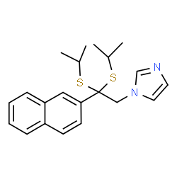 ChemSpider 2D Image | 1-[2,2-Bis(isopropylsulfanyl)-2-(2-naphthyl)ethyl]-1H-imidazole | C21H26N2S2