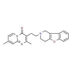 ChemSpider 2D Image | 3-[2-(3,4-Dihydro[1]benzofuro[3,2-c]pyridin-2(1H)-yl)ethyl]-2,8-dimethyl-4H-pyrido[1,2-a]pyrimidin-4-one | C23H23N3O2