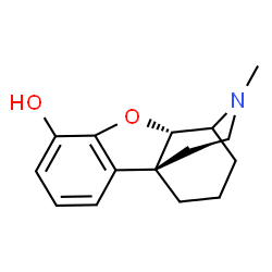 ChemSpider 2D Image | (4aS,9bS)-12-methyl-2,3,4,4a-tetrahydro-1H-4,9b-(epiminoethano)dibenzo[b,d]furan-6-ol | C15H19NO2