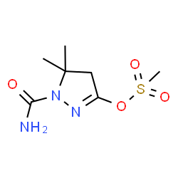 ChemSpider 2D Image | 1-Carbamoyl-5,5-dimethyl-4,5-dihydro-1H-pyrazol-3-yl methanesulfonate | C7H13N3O4S