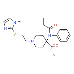 ChemSpider 2D Image | methyl 1-{2-[(1-methyl-1H-imidazol-2-yl)sulfanyl]ethyl}-4-[phenyl(propanoyl)amino]piperidine-4-carboxylate | C22H30N4O3S