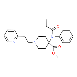 ChemSpider 2D Image | Methyl 4-[phenyl(propionyl)amino]-1-[2-(2-pyridinyl)ethyl]-4-piperidinecarboxylate | C23H29N3O3