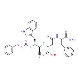 ChemSpider 2D Image | N-[(1R,2S)-2-{[(Benzyloxy)carbonyl]amino}-1-cyano-3-(1H-indol-3-yl)propyl]-D-beta-aspartylphenylalaninamide | C33H34N6O6