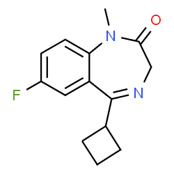 ChemSpider 2D Image | 5-Cyclobutyl-7-fluoro-1-methyl-1,3-dihydro-2H-1,4-benzodiazepin-2-one | C14H15FN2O