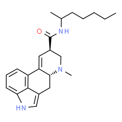 ChemSpider 2D Image | (8beta)-N-(2-Heptanyl)-6-methyl-9,10-didehydroergoline-8-carboxamide | C23H31N3O