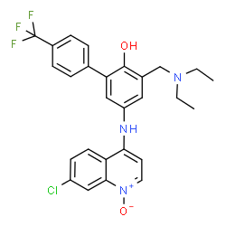 ChemSpider 2D Image | 5-[(7-Chloro-1-oxido-4-quinolinyl)amino]-3-[(diethylamino)methyl]-4'-(trifluoromethyl)-2-biphenylol | C27H25ClF3N3O2