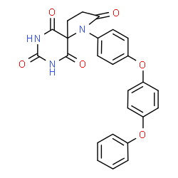 ChemSpider 2D Image | 1-[4-(4-Phenoxyphenoxy)phenyl]-1,7,9-triazaspiro[4.5]decane-2,6,8,10-tetrone | C25H19N3O6