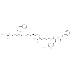 ChemSpider 2D Image | Cyclo[N~6~-{N~2~-[(benzyloxy)carbonyl]-L-arginyl}-N~2~-(N~6~-{N~2~-[(benzyloxy)carbonyl]-L-arginyl}-L-lysyl)-L-lysyl] | C40H60N12O8