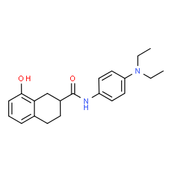 ChemSpider 2D Image | N-[4-(Diethylamino)phenyl]-8-hydroxy-1,2,3,4-tetrahydro-2-naphthalenecarboxamide | C21H26N2O2