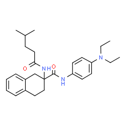 ChemSpider 2D Image | N-[4-(Diethylamino)phenyl]-2-[(4-methylpentanoyl)amino]-1,2,3,4-tetrahydro-2-naphthalenecarboxamide | C27H37N3O2