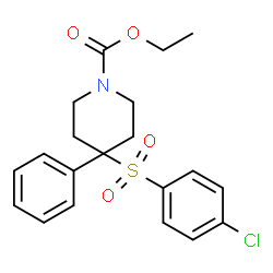 ChemSpider 2D Image | Ethyl 4-[(4-chlorophenyl)sulfonyl]-4-phenyl-1-piperidinecarboxylate | C20H22ClNO4S