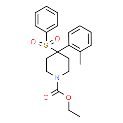 ChemSpider 2D Image | Ethyl 4-(2-methylphenyl)-4-(phenylsulfonyl)-1-piperidinecarboxylate | C21H25NO4S