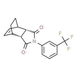 ChemSpider 2D Image | (2R,6S)-4-[3-(Trifluoromethyl)phenyl]-4-azatricyclo[5.2.2.0~2,6~]undec-8-ene-3,5-dione | C17H14F3NO2
