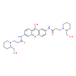 ChemSpider 2D Image | N,N'-(9-Hydroxy-2,6-acridinediyl)bis{3-[2-(hydroxymethyl)-1-piperidinyl]propanamide} | C31H41N5O5