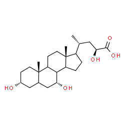 ChemSpider 2D Image | (3alpha,7alpha,8xi,9xi,14xi,17xi,23S)-3,7,23-Trihydroxycholan-24-oic acid | C24H40O5