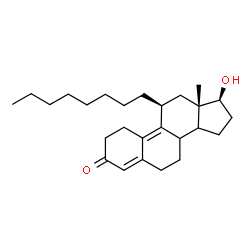 ChemSpider 2D Image | (8xi,11beta,14xi,17beta)-17-Hydroxy-11-octylestra-4,9-dien-3-one | C26H40O2