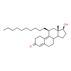 ChemSpider 2D Image | (8xi,11beta,14xi,17beta)-11-Decyl-17-hydroxyestra-4,9-dien-3-one | C28H44O2