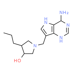 ChemSpider 2D Image | 1-[(4-Amino-4,5-dihydro-1H-pyrrolo[3,2-d]pyrimidin-7-yl)methyl]-4-propyl-3-pyrrolidinol | C14H23N5O