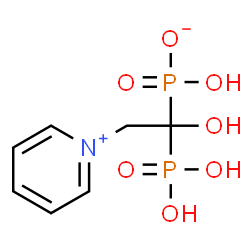 ChemSpider 2D Image | Hydrogen [1-hydroxy-1-phosphono-2-(1-pyridiniumyl)ethyl]phosphonate | C7H11NO7P2