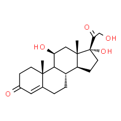 ChemSpider 2D Image | (9xi,11beta)-11,17,21-Trihydroxypregn-4-ene-3,20-dione | C21H30O5