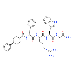 ChemSpider 2D Image | N-[(trans-4-Phenylcyclohexyl)carbonyl]-D-phenylalanyl-L-arginyl-L-tryptophylglycinamide | C41H51N9O5