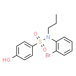 ChemSpider 2D Image | N-(2-Bromophenyl)-4-hydroxy-N-propylbenzenesulfonamide | C15H16BrNO3S