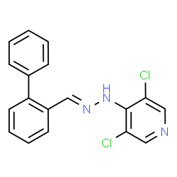 ChemSpider 2D Image | 4-[(2E)-2-(2-Biphenylylmethylene)hydrazino]-3,5-dichloropyridine | C18H13Cl2N3