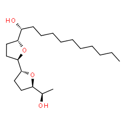 ChemSpider 2D Image | (1R)-1-{(2R,2'R,5R,5'R)-5'-[(1R)-1-Hydroxyethyl]octahydro-2,2'-bifuran-5-yl}-1-undecanol | C21H40O4