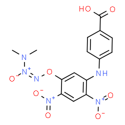 ChemSpider 2D Image | 4-[(5-{[(1E)-3,3-Dimethyl-2-oxido-2lambda~5~-1-triazen-1-yl]oxy}-2,4-dinitrophenyl)amino]benzoic acid | C15H14N6O8