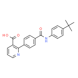 ChemSpider 2D Image | 2-(4-{[4-(2-Methyl-2-propanyl)phenyl]carbamoyl}phenyl)nicotinic acid | C23H22N2O3