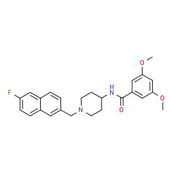 ChemSpider 2D Image | N-{1-[(6-Fluoro-2-naphthyl)methyl]-4-piperidinyl}-3,5-dimethoxybenzamide | C25H27FN2O3