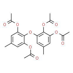 ChemSpider 2D Image | 2-Acetoxy-3-(2,6-diacetoxy-4-methylphenoxy)-5-methylphenyl acetate | C22H22O9
