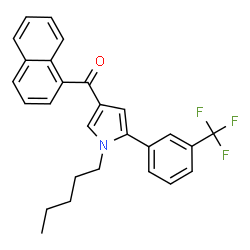 ChemSpider 2D Image | 1-Naphthyl{1-pentyl-5-[3-(trifluoromethyl)phenyl]-1H-pyrrol-3-yl}methanone | C27H24F3NO
