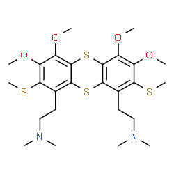 ChemSpider 2D Image | 2,2'-[3,4,6,7-Tetramethoxy-2,8-bis(methylsulfanyl)-1,9-thianthrenediyl]bis(N,N-dimethylethanamine) | C26H38N2O4S4