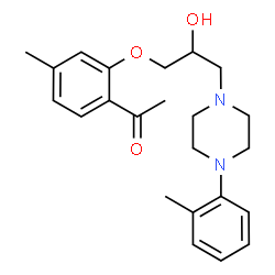 ChemSpider 2D Image | 1-(2-{2-Hydroxy-3-[4-(2-methylphenyl)-1-piperazinyl]propoxy}-4-methylphenyl)ethanone | C23H30N2O3