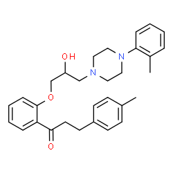 ChemSpider 2D Image | 1-(2-{2-Hydroxy-3-[4-(2-methylphenyl)-1-piperazinyl]propoxy}phenyl)-3-(4-methylphenyl)-1-propanone | C30H36N2O3