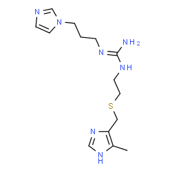 ChemSpider 2D Image | 2-[3-(1H-Imidazol-1-yl)propyl]-1-(2-{[(5-methyl-1H-imidazol-4-yl)methyl]sulfanyl}ethyl)guanidine | C14H23N7S