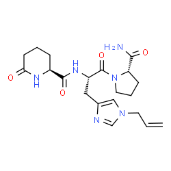 ChemSpider 2D Image | 1-Allyl-N-{[(2S)-6-oxo-2-piperidinyl]carbonyl}-L-histidyl-L-prolinamide | C20H28N6O4