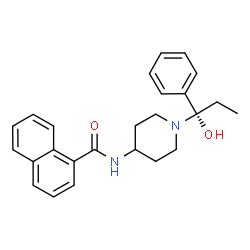 ChemSpider 2D Image | N-{1-[(1S)-1-Hydroxy-1-phenylpropyl]-4-piperidinyl}-1-naphthamide | C25H28N2O2