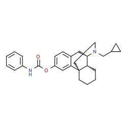 ChemSpider 2D Image | (14xi)-17-(Cyclopropylmethyl)morphinan-3-yl phenylcarbamate | C27H32N2O2